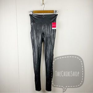 NWT SPANX Faux Leather Black Leggings Pants sz Small